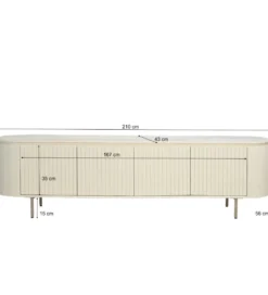 Stolik pod TV PATOU 210 cm jasnobeżowy drewno mango*LF-Design