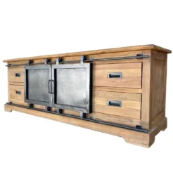 Stolik pod TV PORTO 180 cm drewno mango naturalny*LF-Design Discount