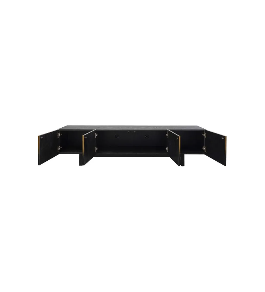 Stolik pod TV PREZIOSO 180 cm czarna*KARE