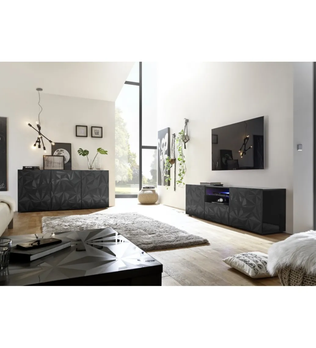 Stolik pod TV PRISMA 180 cm antracytowy*MCA Linia Włoska Hot