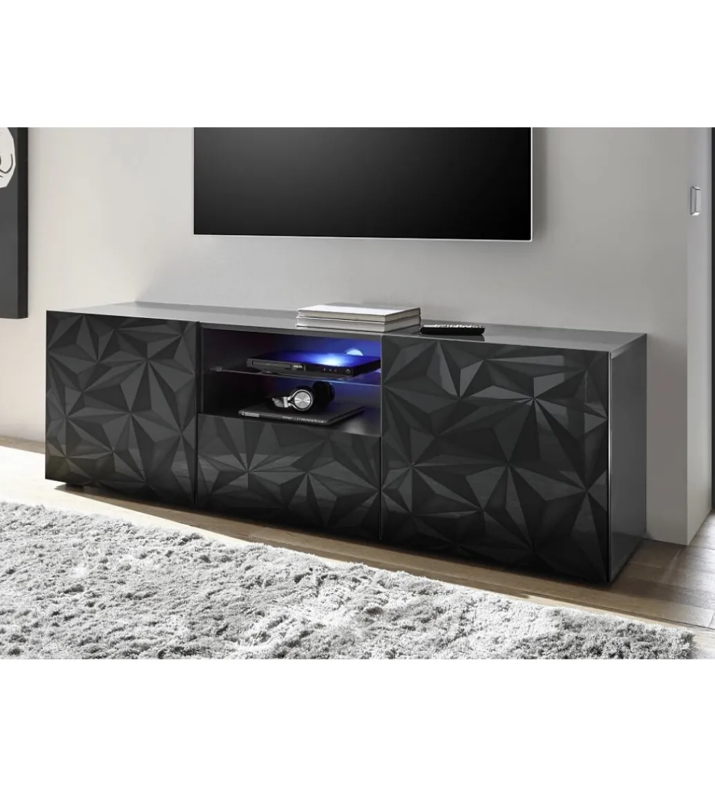 Stolik pod TV PRISMA 180 cm antracytowy*MCA Linia Włoska Hot