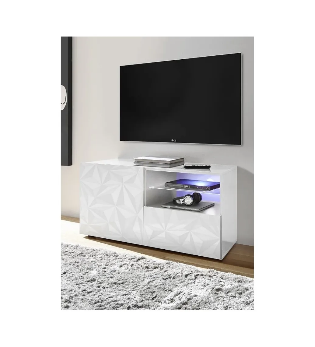 Stolik pod TV PRISMA 122 cm biały*MCA Linia Włoska