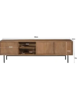 Stolik pod TV RAVENSTEIN 180 cm drewno mango naturalny*LF-Design Discount