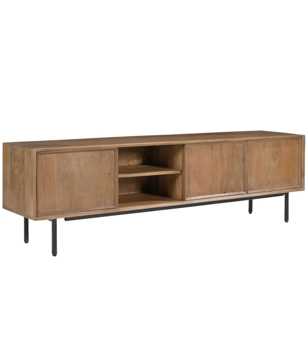 Stolik pod TV RAVENSTEIN 180 cm drewno mango naturalny*LF-Design Discount