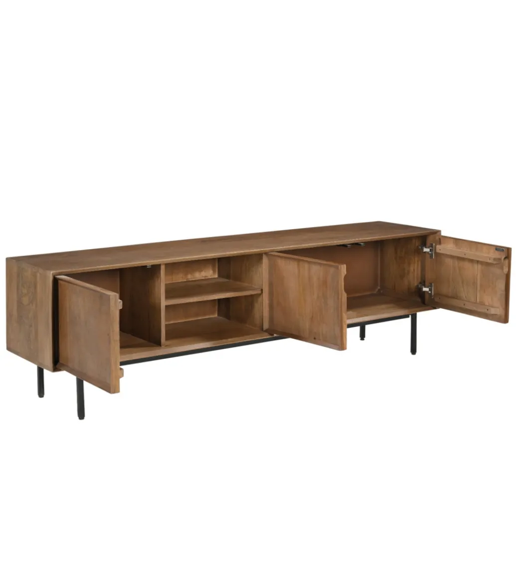 Stolik pod TV RAVENSTEIN 180 cm drewno mango naturalny*LF-Design Discount