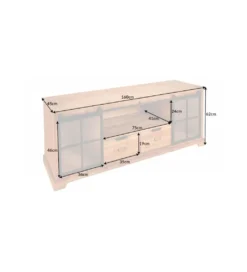 Stolik pod TV RETAGIO 160 cm drewno jodła*Invicta Interior Discount