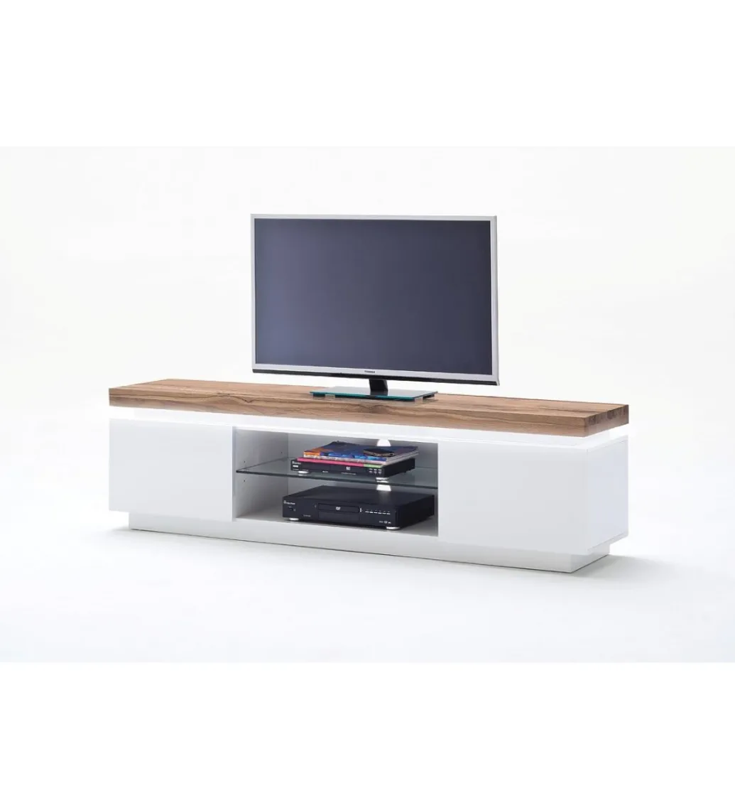 Stolik Pod TV ROMINA 175 Cm Biały Z Dębowym Blatem*MCA Online