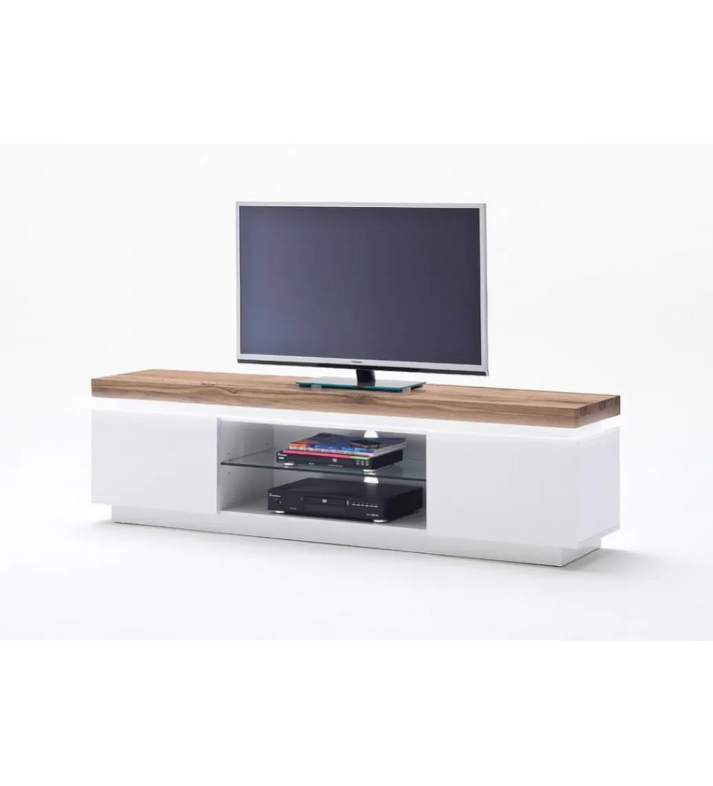 Stolik Pod TV ROMINA 175 Cm Biały Z Dębowym Blatem*MCA Online