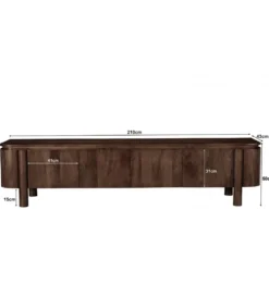 Stolik pod TV SALANO 210 cm drewno mango brązowego*LF-Design Discount