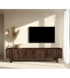 Stolik pod TV SALANO 210 cm drewno mango brązowego*LF-Design Discount