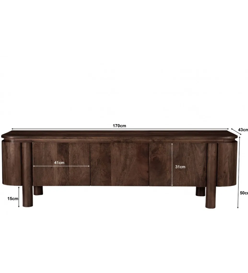 Stolik pod TV SALANO 170 cm drewno mango brązowa*LF-Design Clearance