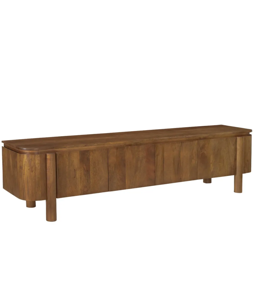 Stolik pod TV SALANO 210 cm drewno mango naturalna*LF-Design Clearance