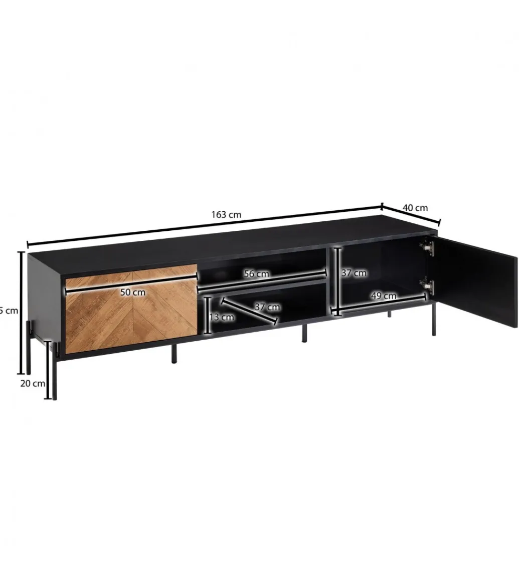 Stolik pod TV SALUZZO 163 cm w optyce dąb*WOHNLING, GERMANY New