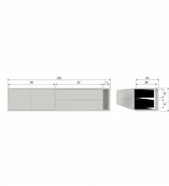 Stolik pod TV SETTLE 200 cm drewno sosny dust*WOOOD Sale