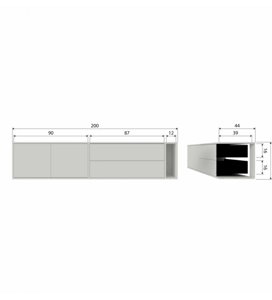 Stolik pod TV SETTLE 200 cm drewno sosny dust*WOOOD Sale