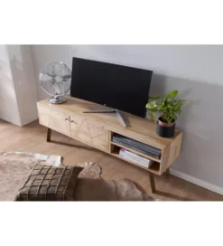 Stolik pod TV SIKAR 145 cm drewno mango*WOHNLING, GERMANY Hot