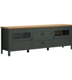 Stolik pod TV STANTON 184 cm w optyce dębu Evoke Ciemnozielony*MCA Linia Włoska Clearance