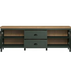 Stolik pod TV STANTON 184 cm w optyce dębu Evoke Ciemnozielony*MCA Linia Włoska Clearance