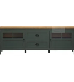 Stolik pod TV STANTON 184 cm w optyce dębu Evoke Ciemnozielony*MCA Linia Włoska Clearance