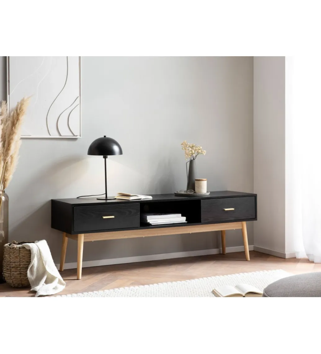 Stolik pod TV STILER 150 cm czarny*WOHNLING, GERMANY Clearance