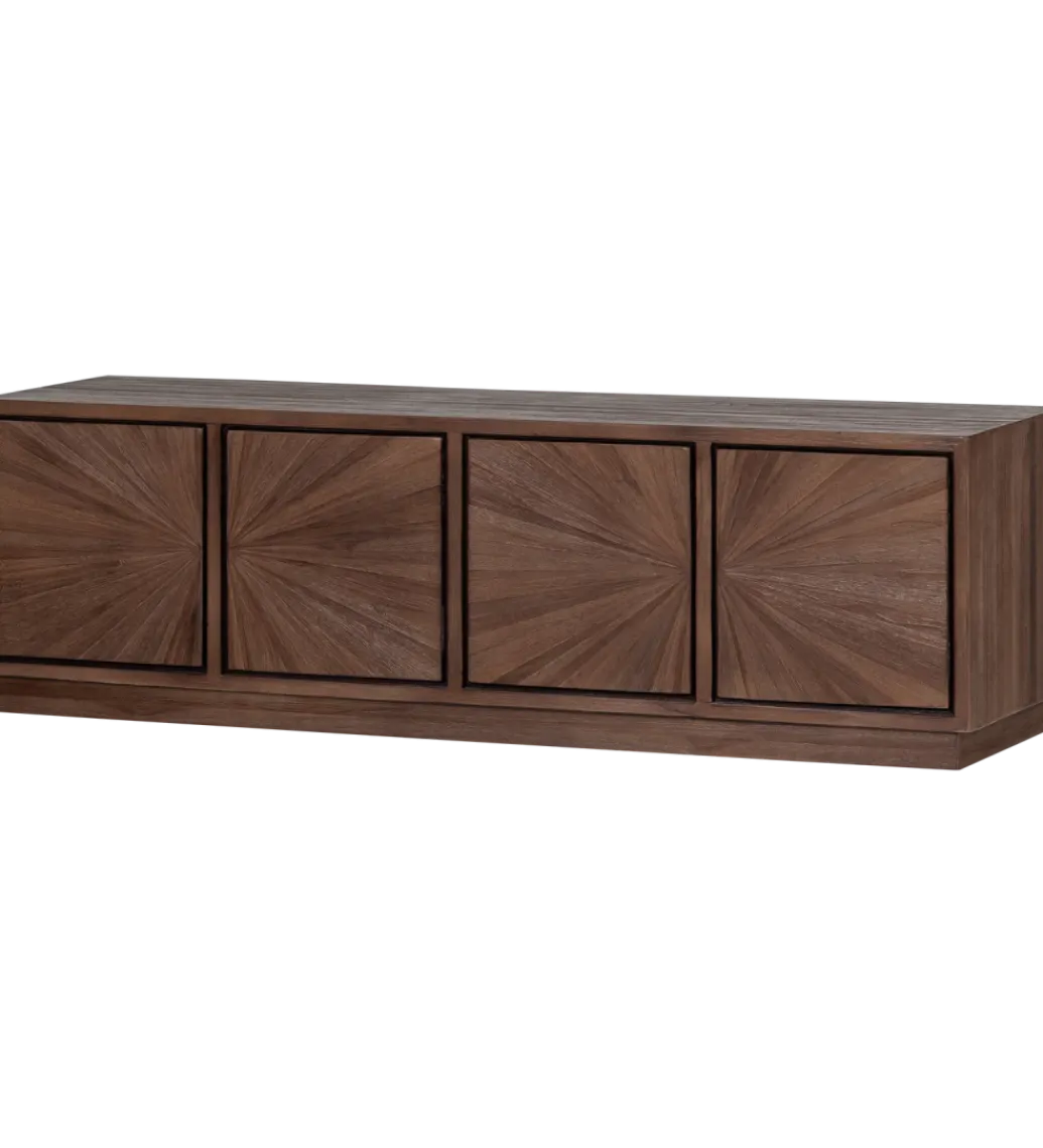 Stolik pod TV SUN 150 cm drewno teak brązowy*WOOOD Discount