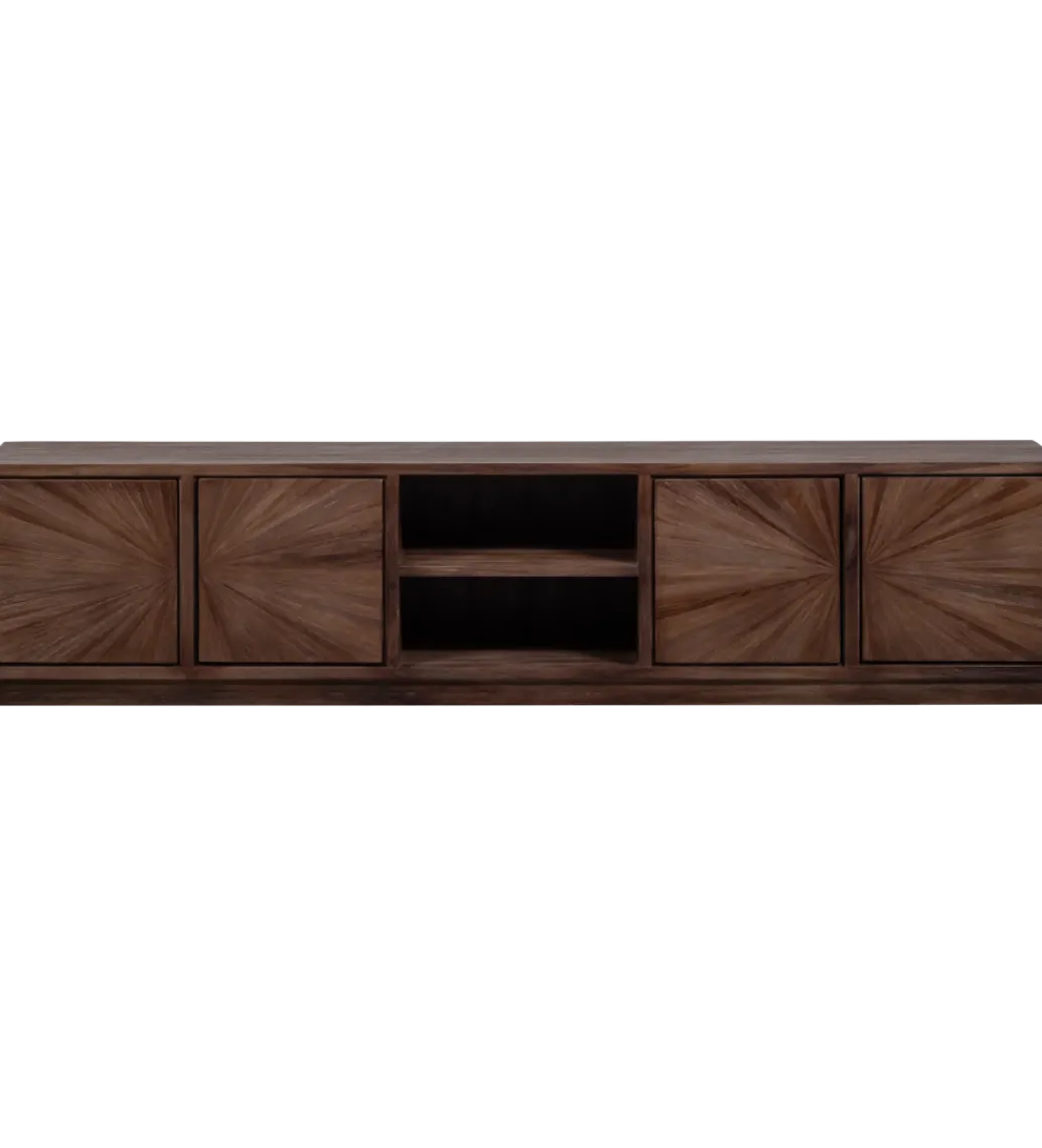 Stolik pod TV SUN 200 cm drewno teak brązowy*WOOOD Discount