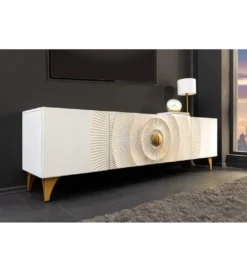 Stolik pod TV SWEET GOLDEN SUNSET 180 cm drewno mango biała*Invicta Interior Clearance