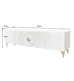 Stolik pod TV SWEET GOLDEN SUNSET 180 cm drewno mango biała*Invicta Interior Clearance