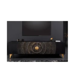 Stolik pod TV SWEET GOLDEN SUNSET 180 cm drewno mango*Invicta Interior