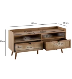 Stolik pod TV TAMI 120 cm w optyce dębu*WOHNLING, GERMANY Discount