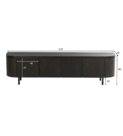 Stolik pod TV Tobago 210 cm czarny*LF-Design Clearance