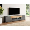 Stolik pod Tv TOLEDO 208 cm antracytowy z dodatkiem koloru dąb grandson*Helvetia Sale