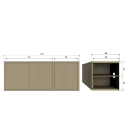 Stolik pod TV TURNER 120 cm drewno sosny mud*WOOOD Online
