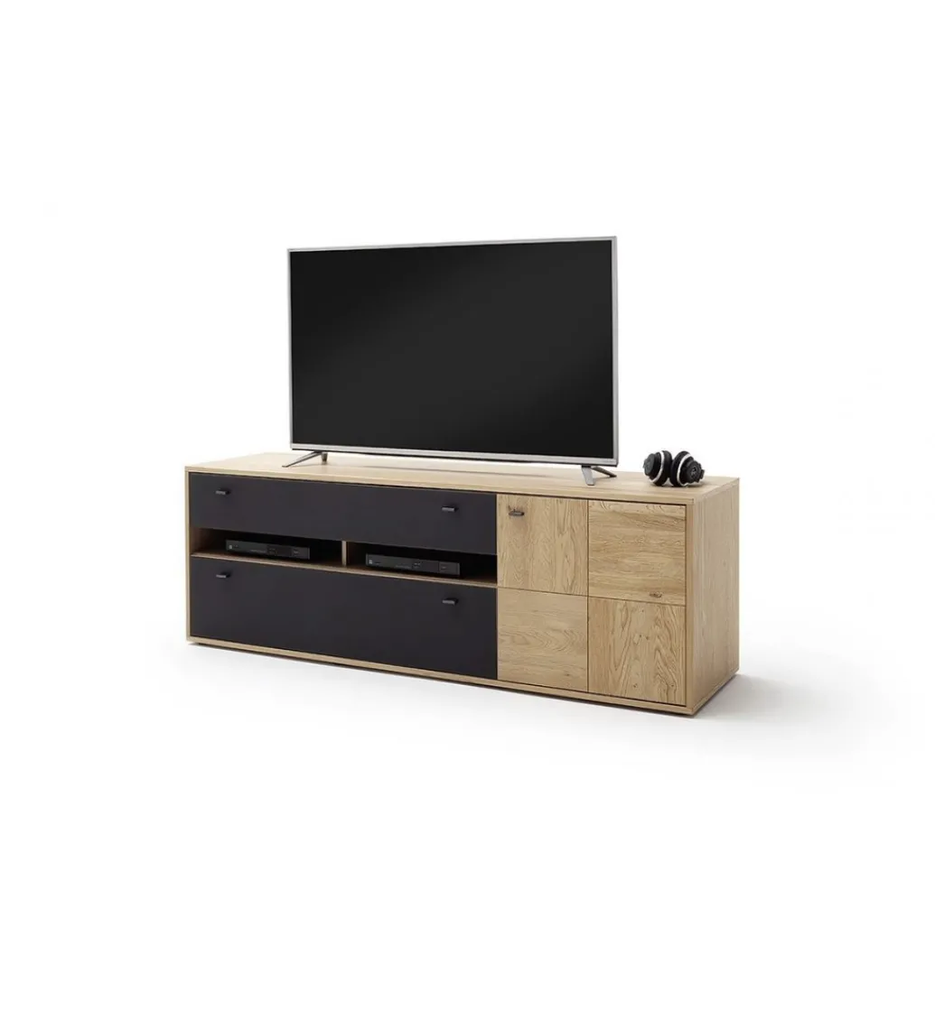 Stolik pod TV VALENCIA 184 cm antracytowo naturalny*MCA New