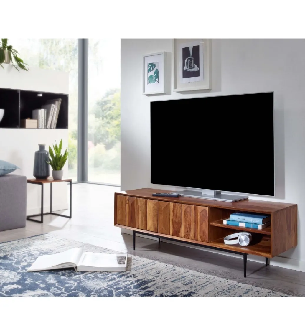 Stolik pod TV VERRES 123 cm drewno sheesham*WOHNLING, GERMANY Clearance