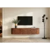Stolik pod TV wiszący ADLON 160 cm drewno mango wzór 3D*Invicta Interior Online