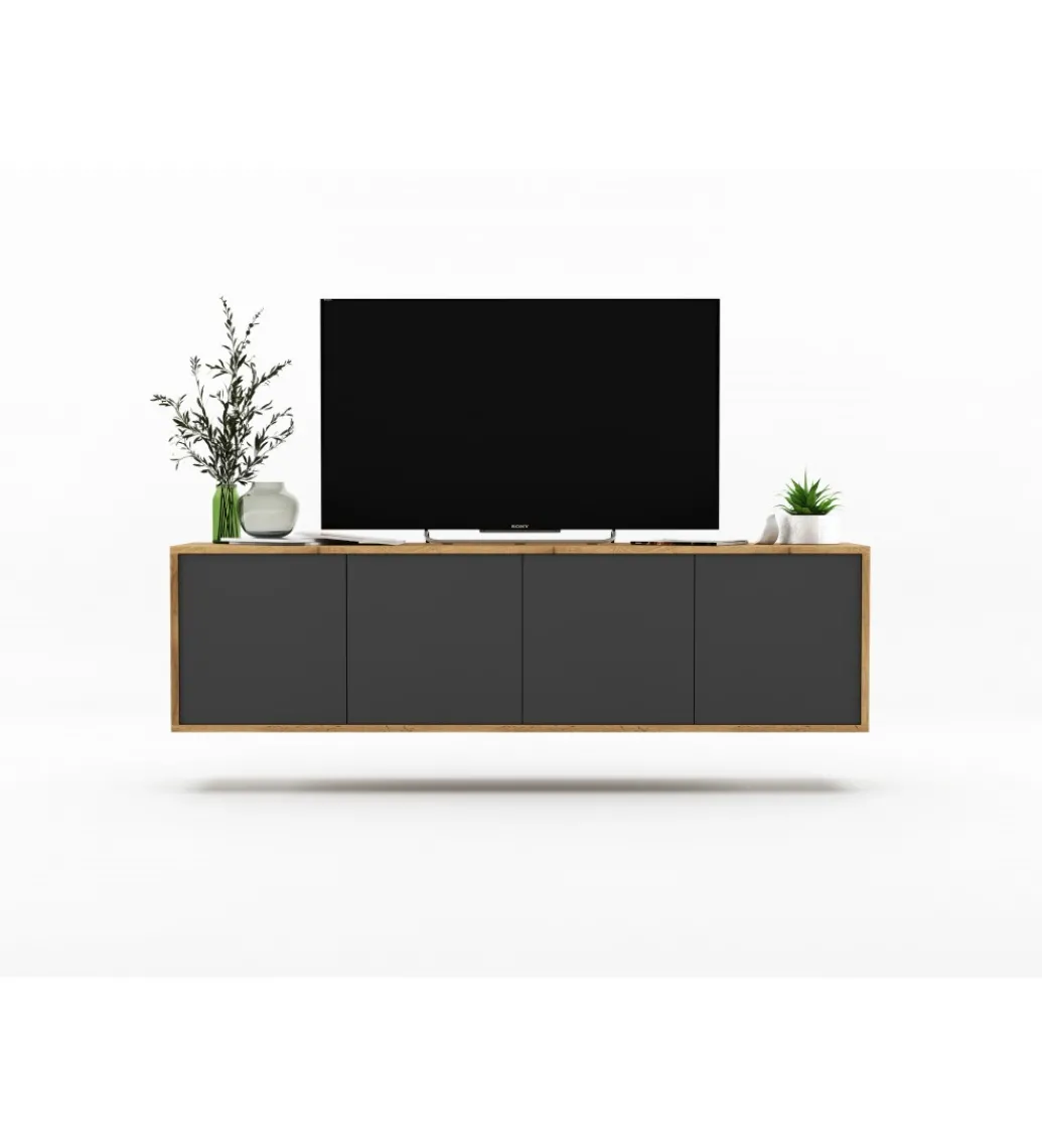 Stolik pod Tv wiszący Apollo B 150 cm antracytowy*Polski Design ML Online