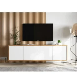 Stolik pod Tv wiszący Apollo B 150 cm biały*Polski Design ML Outlet