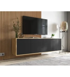 Stolik pod Tv wiszący Apollo B 150 cm czarny*Polski Design ML New