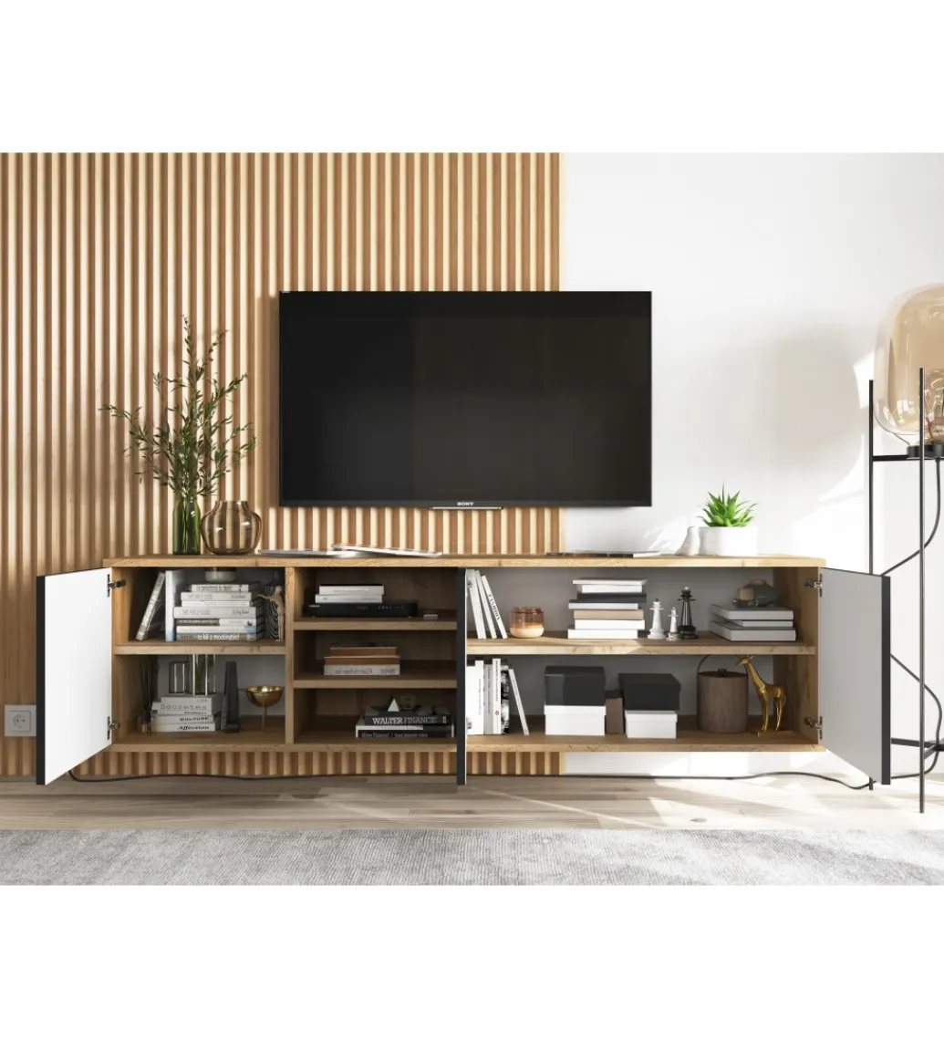 Stolik Pod Tv wiszący Apollo 150 Cm Czarny*Polski Design ML Outlet
