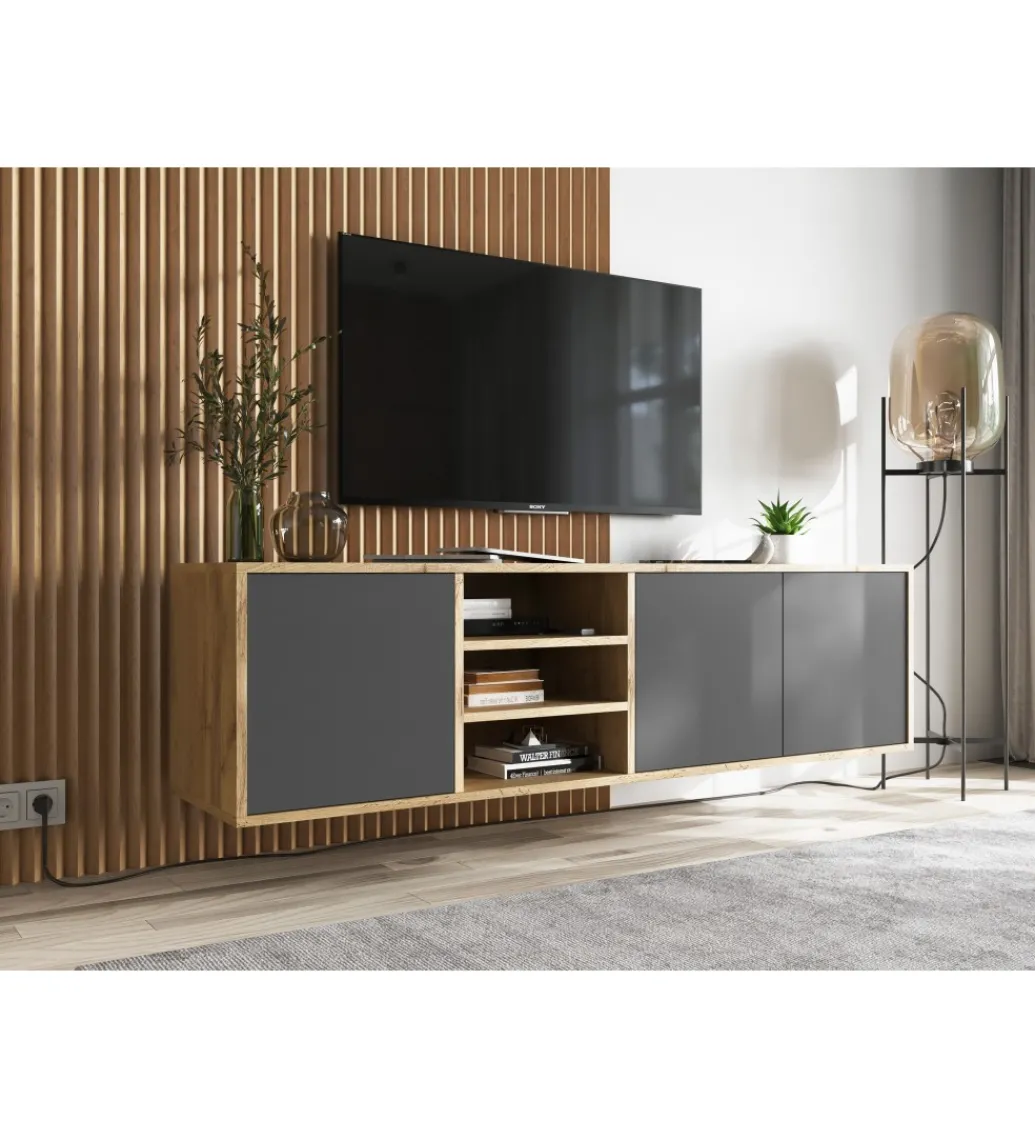 Stolik Pod Tv wiszący Apollo 150 Cm antracytowy*Polski Design ML Online