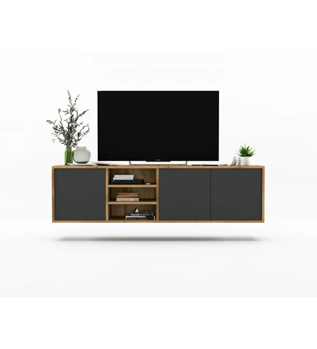 Stolik Pod Tv wiszący Apollo 150 Cm antracytowy*Polski Design ML Online