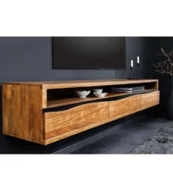 Stolik pod TV wiszący ARKTYKA Mammut 160 cm drewno akacja honey OUTLET*Invicta Interior Hot