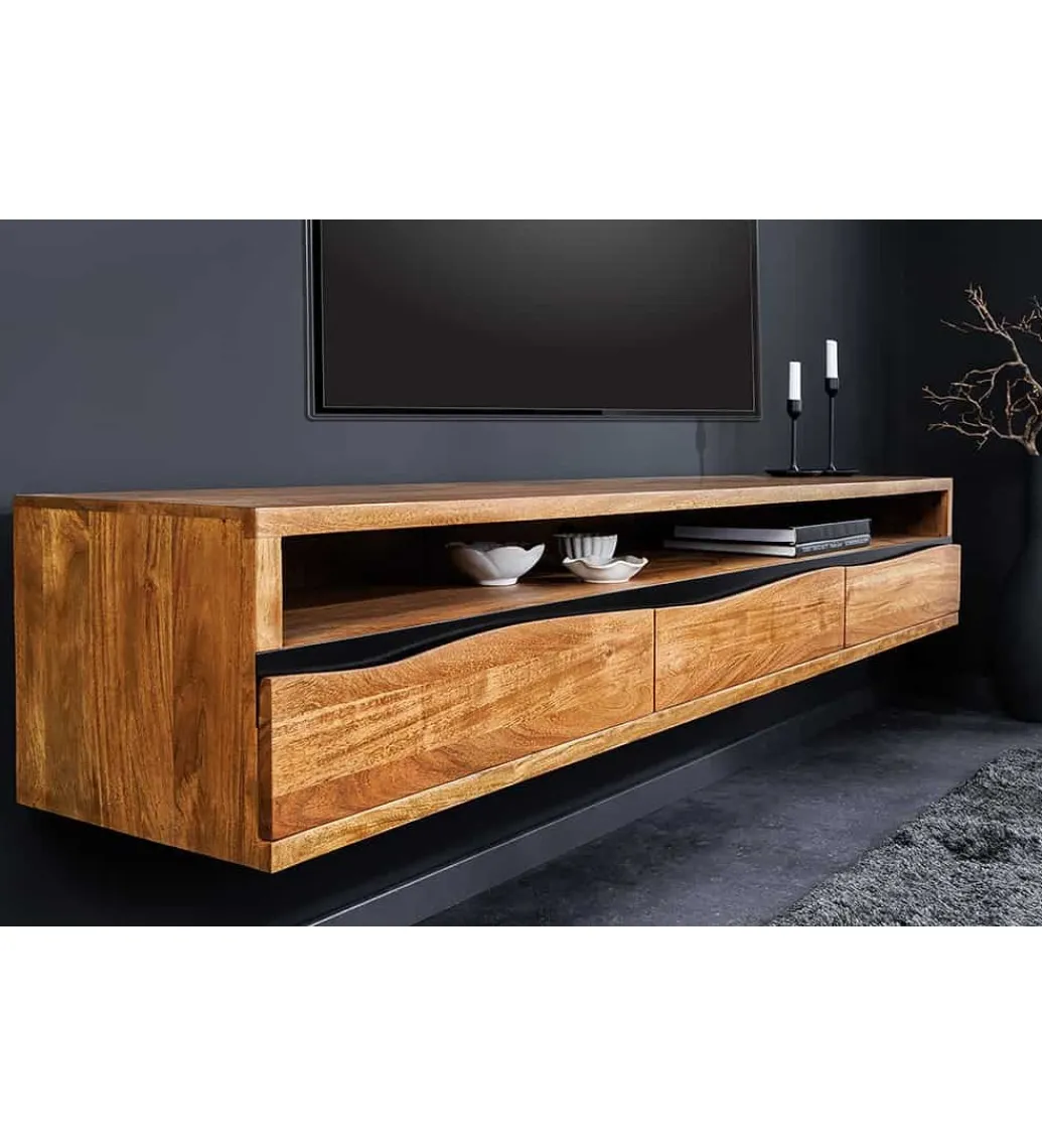 Stolik pod TV wiszący ARKTYKA Mammut 160 cm drewno akacja honey OUTLET*Invicta Interior Hot