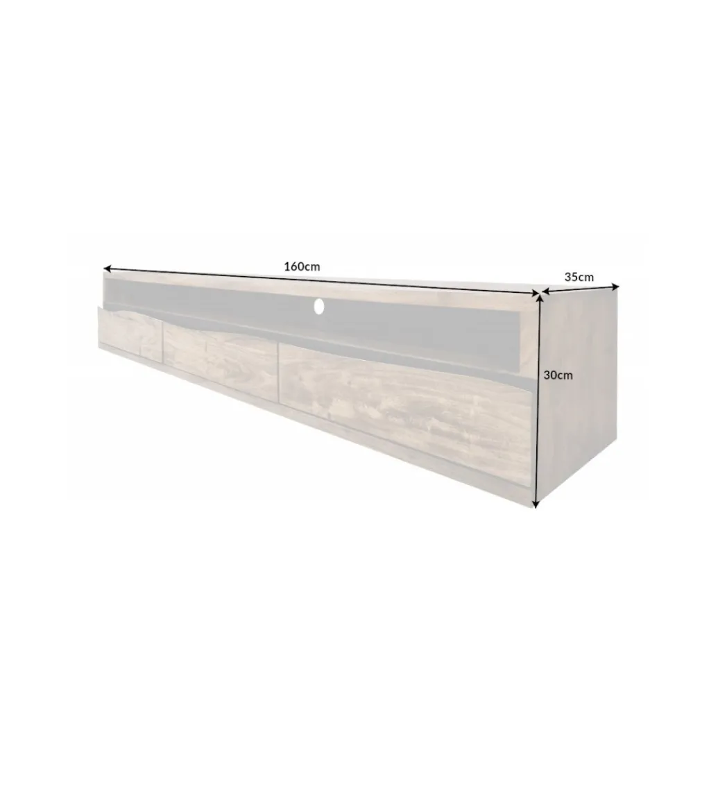 Stolik pod TV wiszący ARKTYKA Mammut 160 cm drewno akacja honey OUTLET*Invicta Interior Hot