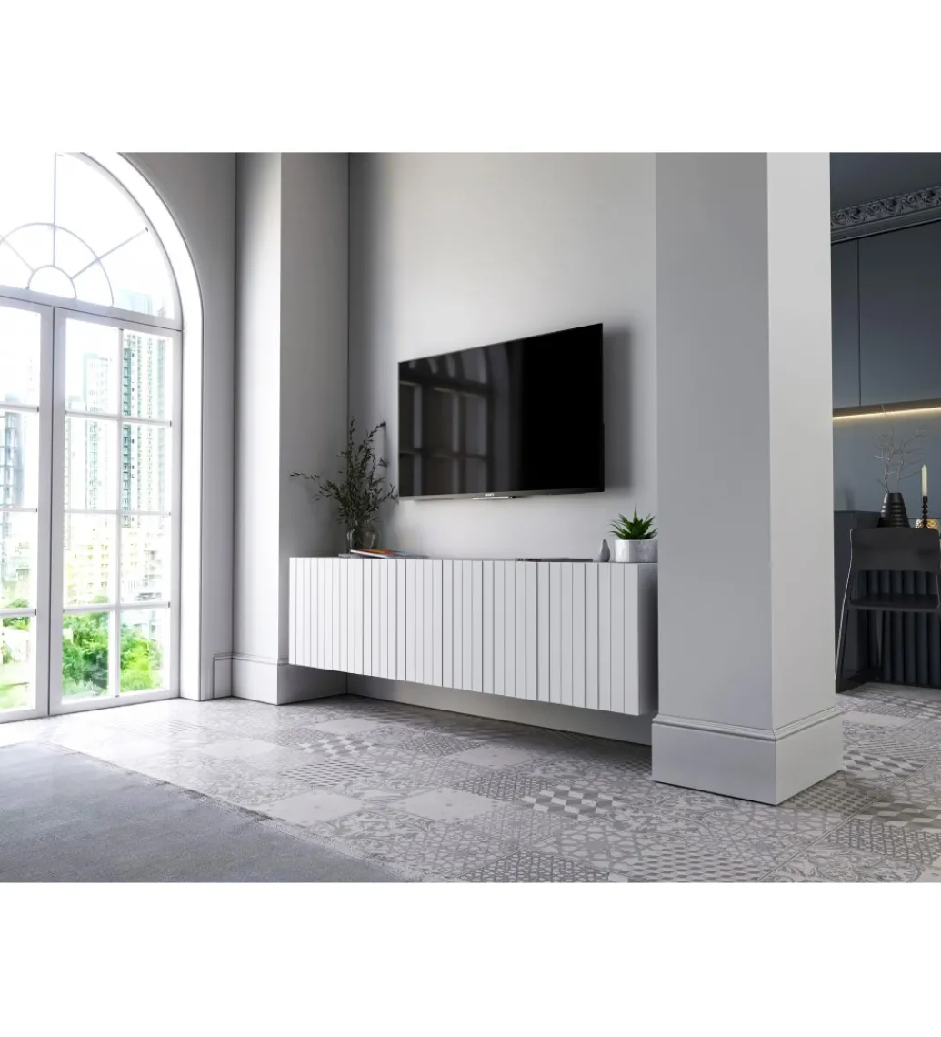 Stolik pod TV wiszący ELPIS 150 cm biały*Polski Design ML Sale