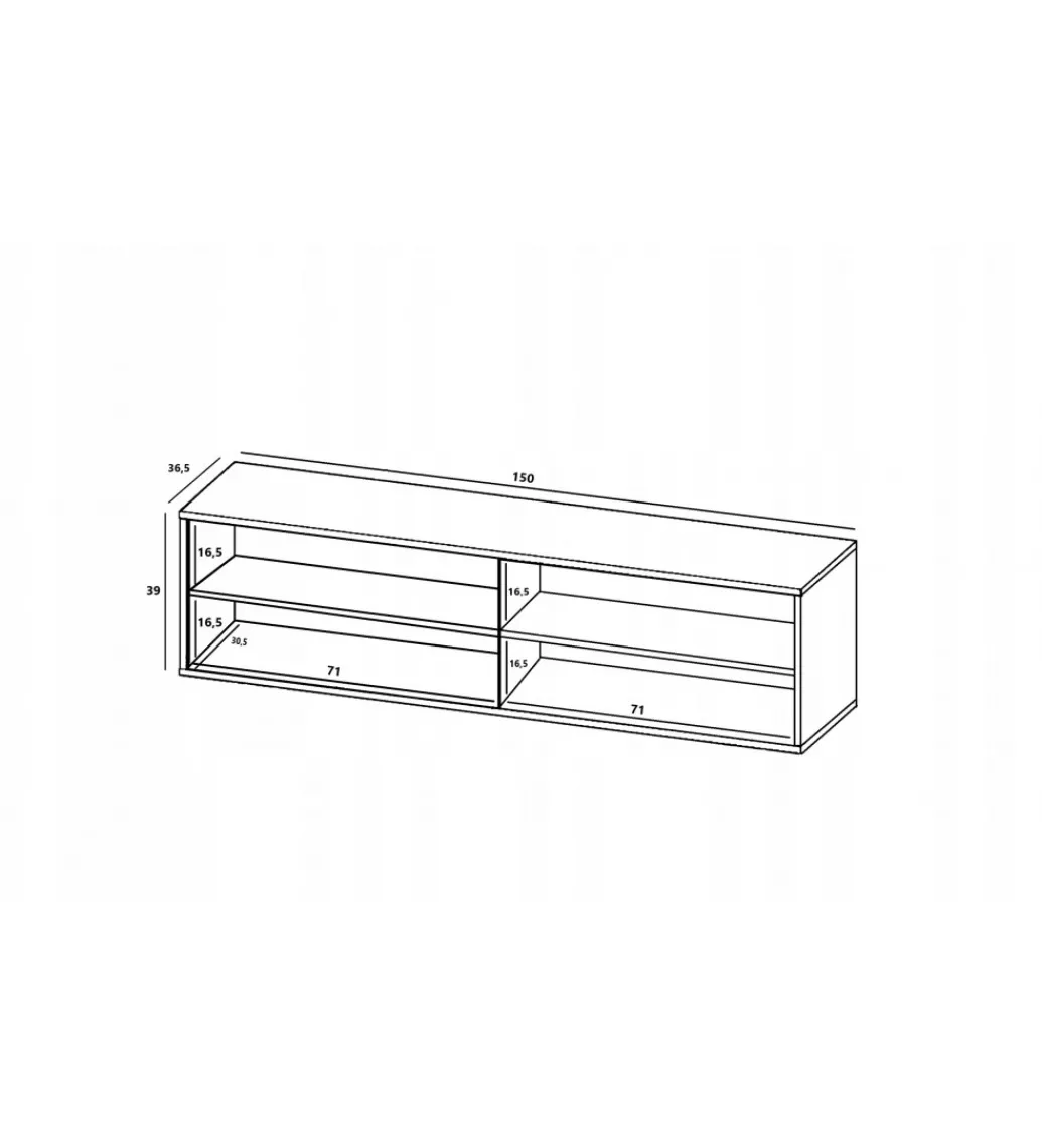 Stolik pod TV wiszący ELPIS 150 cm biały*Polski Design ML Sale