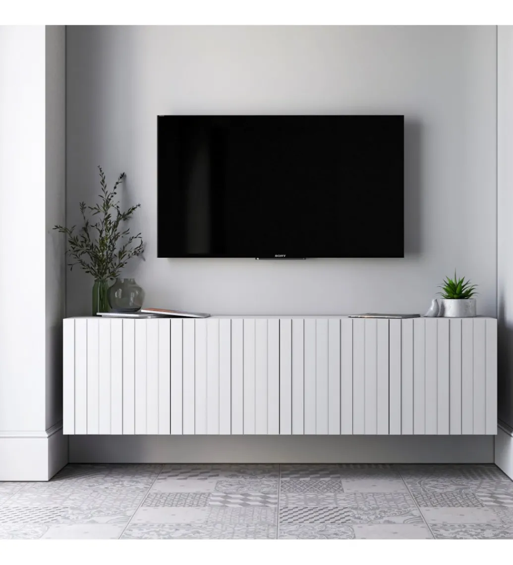 Stolik pod TV wiszący ELPIS 150 cm biały*Polski Design ML Sale