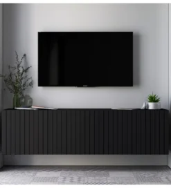 Stolik pod TV wiszący ELPIS 150 cm czarny*Polski Design ML Online