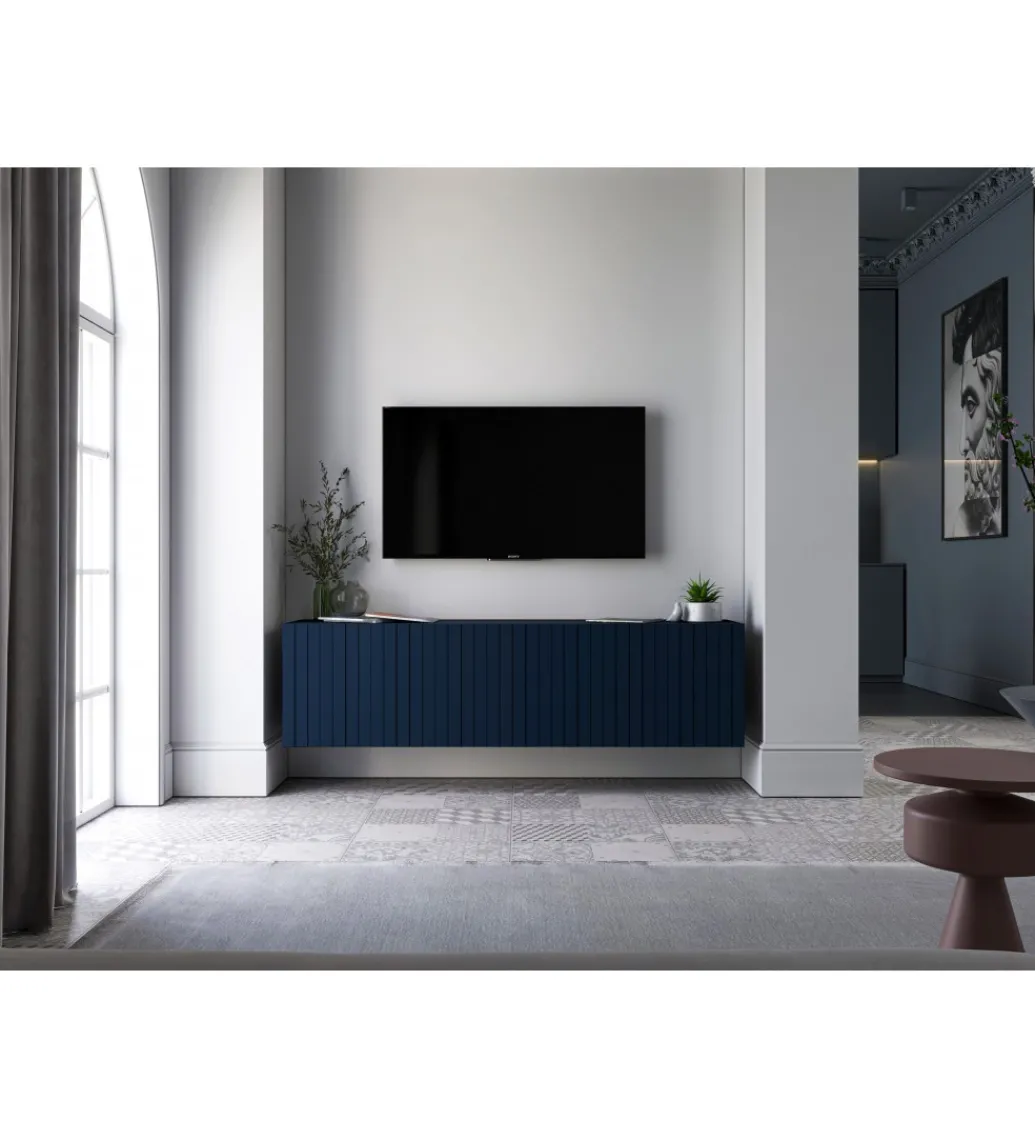 Stolik pod TV wiszący ELPIS 150 cm granatowy*Polski Design ML Sale